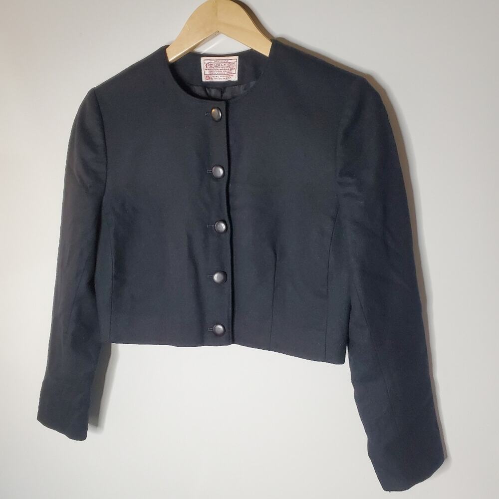 Pendleton Cropped Black Wool Structured Vintage L… - image 5